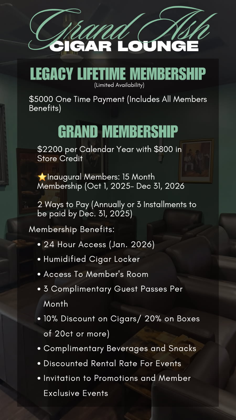Grand Ash membership tiers flyer